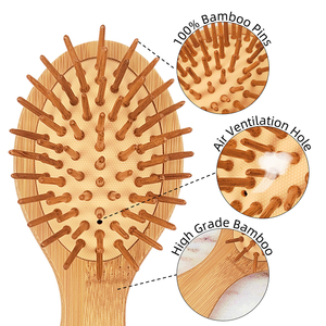 Cepillo de bambú natural superventas <span class=keywords><strong>para</strong></span> bebés, peine suave con cojín de aire y pala, mini cepillo de bambú <span class=keywords><strong>para</strong></span> recién <span class=keywords><strong>nacidos</strong></span>, tipo iónico - Product Image 6