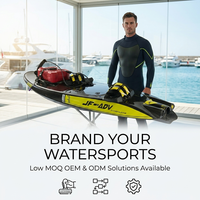 Planche de surf à propulsion double, à grande vitesse, à injection de carburant, de couleur jaune titane, très vendue, propulsée par un moteur à essence, 62 km/h, jetboard, embarcation nautique
