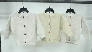 Chunky Cotton Plain Blank Koreanischer Winter Kleinkind Übergroße Custom Pullover Gestrickte Mädchen Kinder Pullover