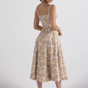 I designer di abbigliamento di moda da donna abiti da fabbrica personalizzati con stampa di peonia - Product Image 5