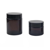 Pots en verre de qualité alimentaire pour crème de soin de la peau 500ml 270ml 250ml 180ml 120ml pots de bougie ambrés à face droite.