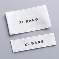Étiquettes de luxe XBL pliables pour vêtements, étiquettes en satin, étiquettes tissées en coton pour col, étiquettes de vêtements