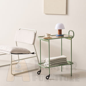 Rolling Cart Metal <b>Trolley</b> Cart <b>with</b> <b>Wheels</b> Mobile <b>Kitchen</b> Serving Cart Wine Rack Book Storage Cart Tempered Glass Top - Product Image 6