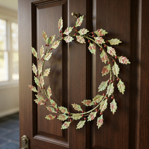 Rustic Metal Classic Durable Round Decorative Flowers Unlit Handmade Christmas <b>Wreath</b> Single-Piece Package - Product Image 4