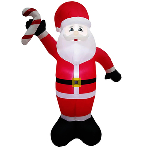 Giant 12FT Santa Holding <b>Candy</b> Christmas LED Inflatable Waterproof Light Outdoor Yard Holiday Decor for Garden Hotel Mall Party - Product Image 1