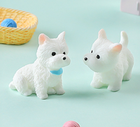 Vente en gros statue de jardin miniature figurine d'animal en résine chien Husky west highland blanc terrier figure ornement sculpture moderne