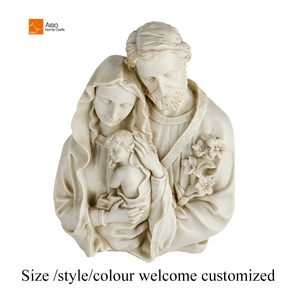 Fábrica al por mayor Color marfil poliresina religiosa Virgen María San José estatuas Sagrada Familia estatuilla resina artesanía arte modelo - Product Image 4