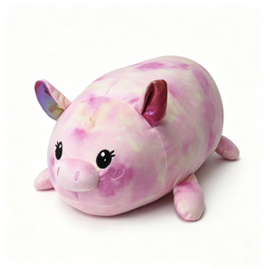 Peluche cochon personnalisée, animal en peluche cochon, adorable cochon en peluche, cochon en peluche couché, cochon en peluche rose tie-dye - Product Image 1