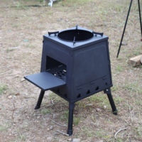 Poêle à bois portable en acier au carbone, poêle de camping extérieur et barbecue, foyer moderne pour jardin, idéal pour pique-nique