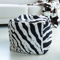 Boho Neutre Décoratif Carré Pouf Non Rembourré-Tressé Casual Pouf Pouf Couverture et Mignon Doux Touffeté Repose-pieds