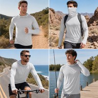 Hoodie de pêche à manches longues à séchage rapide avec logo personnalisé, protection UV UPF 50+, masque facial et cache-cou, jersey de protection UV pour l'extérieur