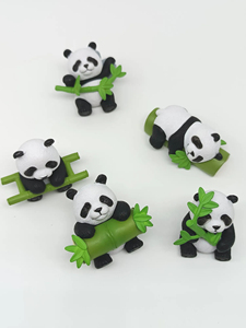 Ensemble de 8 figurines de panda 3D miniatures en résine, décorations animales mignonnes, statues de panda en bambou pour la décoration de la maison, du bureau, de la voiture, cadeau - Product Image 2