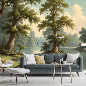 <span class=keywords><strong>Mural</strong></span> Autoadhesivo Impermeable con Paisaje de <span class=keywords><strong>Lago</strong></span> y Bosque Tranquilo, Papel Tapiz con Escenas de la Naturaleza - Product Image 1