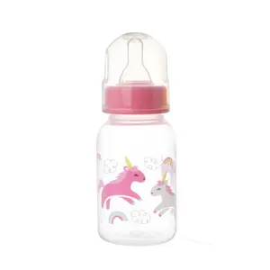 Hot selling body portable newborn standard caliber anti flatulence straight supplies baby PP feeding bottle 125ml BPA free