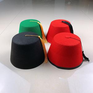 PAFU Accessoire de Costume <span class=keywords><strong>Marocain</strong></span> Chapeau de Fès en Feutre Turc <span class=keywords><strong>Rouge</strong></span> Arabe - Product Image 2