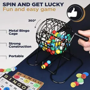 Factory Bingo Game Set With Bingo Cage Board Balls Cards And Bingo Chips For Adults Kids