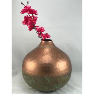 Ronde De Cuivre Martelé Pot De Fleur Pour La Décoration Intérieure - Product Image 3