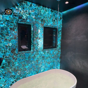 SHENGYAO Other Natural Illumination Design Blue Apatite Crystal Quartz Translucent Stone Floor <strong>Tile</strong> with Light - Product Image 6