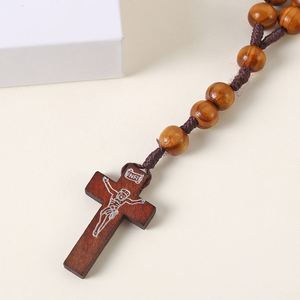 Rosarios Católicos de Sublimación, Coronillas Góticas, Crucifijo Religioso para Rosario, Cuentas de Pino de 10mm, Comprar Rosarios al por Mayor Desde China - Product Image 6