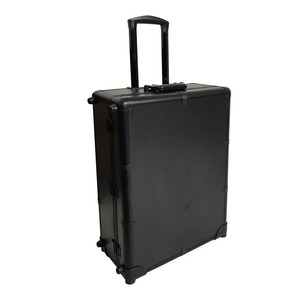 Factory Price Portable Trolley Salon <strong>Case</strong> 6 LED Light Free Standing Box With Stand Mirror Rolling Professional <strong>Barber</strong> <strong>Case</strong> - Product Image 3