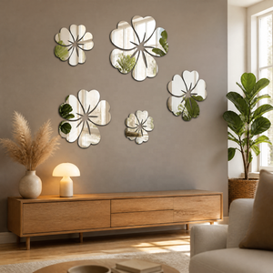 Espejo acrílico con forma de flor, adhesivo decorativo para pared, para dormitorio y sala de estar, venta al por mayor - Product Image 3