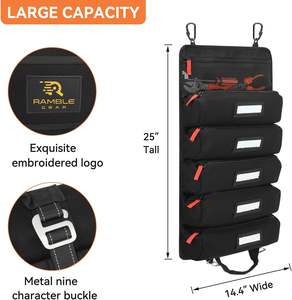 Muestra gratuita: Bolsa organizadora plegable para exteriores para hombres, kit de electricista, venta al por mayor, con bolsillos, pequeña bolsa enrollable para herramientas de carpintero - Product Image 3