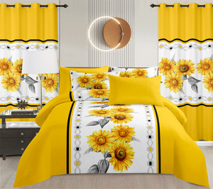 Juego de Sábanas de 8 Piezas de Tela de Calidad 100% Poliéster, Sábana Ajustable Suave con Cortinas a Juego, Tamaño King - Product Image 2