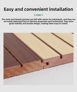<span class=keywords><strong>Pannello</strong></span> Acustico in <span class=keywords><strong>Legno</strong></span> Scanalato HENGJIU, Design Moderno, Facile da Installare per Studio, Hotel, Ufficio, Appartamento, Scuola, Decorazione d'Interni - Product Image 5