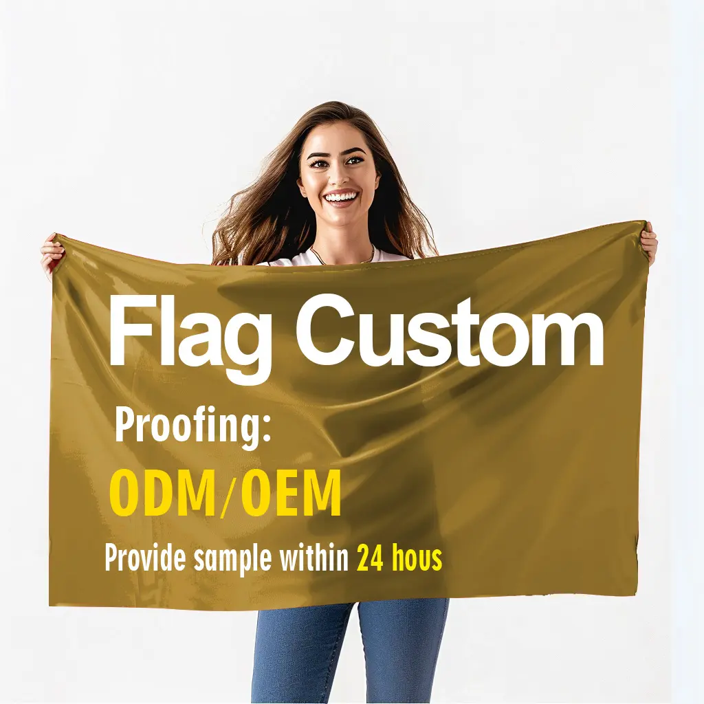 Bandera personalizada de doble cara Cabeza de lona de 3x5 pies y bandera de doble cara personalizada cosida doble con teleférico de latón 3X5 pies