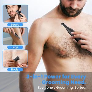Body Hair Trimmer Men Electric <b>Shaver</b> IPX6 Waterproof Wet/Dry Groomer Kit with Ceramic Blades for Chest Underarms Pubic & Legs - Product Image 5