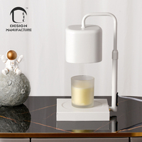 Lampe à bougie électrique de luxe parfumée noire et blanche en acier inoxydable avec éclairage chauffant et variateur d'intensité pour chevet, garantie 1 an