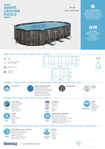 Piscina Familiar Ovalada Elevada <span class=keywords><strong>Bestway</strong></span> 5611R, Portátil, de Metal y PVC, Gran Capacidad, para Exteriores, con Accesorios - Product Image 3