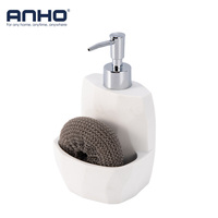 Distributeur de savon de cuisine en polyrésine effet sable et pierre avec pompe, bouteille rechargeable pour lavage des mains et savon à vaisselle