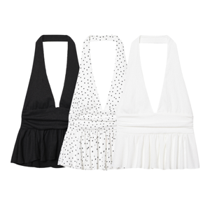 Chaleco de punto con encaje para mujer, cuello en V, con botones, sin mangas, cárdigan, top informal de verano personalizado, blusa tipo chaleco - Product Image 1