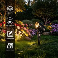Projecteur LED en aluminium étanche IP65 12W AC 110V Blanc Chaud 60° Anti-éblouissement pour Arbres, Aménagements Paysagers et Jardins