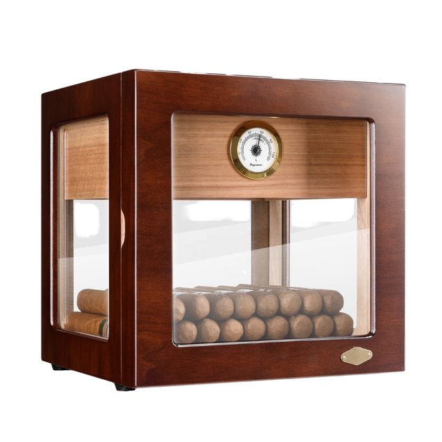High-quality Lubiniski Luxury Lacquer Square Wooden Display Case Polished Surface Built-in Cigar Hygrometer for Eco-Friendly