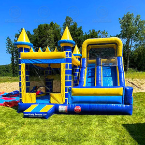 Lâu Đài Bouncy Ngoài Trời Vàng Màu Xanh Lớn Nhà Bị Trả Lại Bouncing <span class=keywords><strong>Inflatable</strong></span> Bouncer <span class=keywords><strong>Combo</strong></span> Với Nhảy Trampoline Cho Trẻ Em Người Lớn - Product Image 5