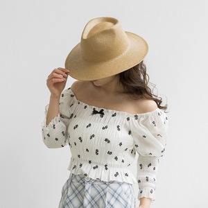 Sombrero de Paja Fino Tejido a Mano Personalizado de Verano, Nuevo, al por Mayor, Sombrero Panamá de Paja de Papel <span class=keywords><strong>Toyo</strong></span> Liso de Lujo - Product Image 4