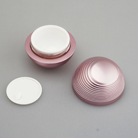 Pot à crème sphérique transparent de 50 ml avec surface filetée spirale mate ou brillante