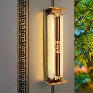 Applique murale LED moderne en acier inoxydable blanc pour salon, éclairage extérieur étanche avec design extérieur en marbre - Product Image 1