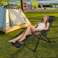 Chaise de camping double d'extérieur, fauteuil inclinable, chaise longue en maille, chaise pliante d'extérieur à gravité zéro avec coussin