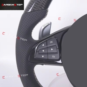 Volant en fibre de carbone personnalisé pour Mercedes-Benz <span class=keywords><strong>AMG</strong></span> <span class=keywords><strong>CLA</strong></span> GLC GLB GLS GLE W176 W205 W204 W213 C63 E63 W203 - Product Image 5