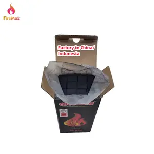 FireMax commercio all'ingrosso guscio di cocco narghilè carbone solido quadrato shisha carbone 100% natura basso cenere shisha narghilè carbone