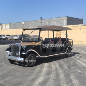 Voiture de tourisme électrique écologique vintage 6 places, bus de tourisme rétro classique certifié CE pour les hôtels de villégiature et le tourisme panoramique - Product Image 3