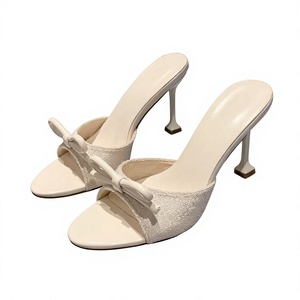 Sandalias de tacón con lazo para mujer, estilo mule, punta abierta, para fiesta o noche - Product Image 4