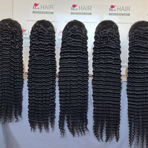 Pelucas frontales de onda profunda de 32 a 40 pulgadas listas para enviar, pelucas de encaje transparente de alta calidad con nudos pequeños - Product Image 3