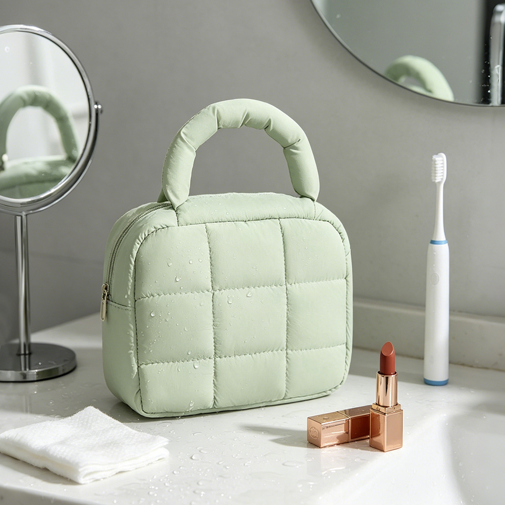 Eco-Friendly Soft Handle Water Resistant Travel Cosmetic Bag