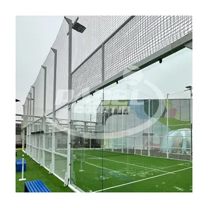 Guarded panoramic padel court engineered by trusted Chinese manufacturers promising exceptional quality and panoramic vistas