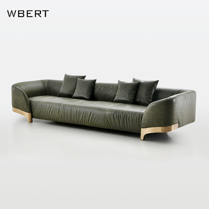 WBERT 2025 <span class=keywords><strong>Muebles</strong></span> para el hogar Sofá <span class=keywords><strong>de</strong></span> sala <span class=keywords><strong>de</strong></span> estar <span class=keywords><strong>de</strong></span> cuero verde oscuro <span class=keywords><strong>de</strong></span> lujo moderno con diseño <span class=keywords><strong>de</strong></span> pies <span class=keywords><strong>de</strong></span> metal curvo-<span class=keywords><strong>Muebles</strong></span> Para Hogar - Product Image 2