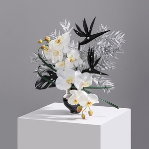 Susunan Tanaman <span class=keywords><strong>Phalaenopsis</strong></span> Buatan dalam Pot Keramik, Bunga Indoor Buatan - Product Image 3